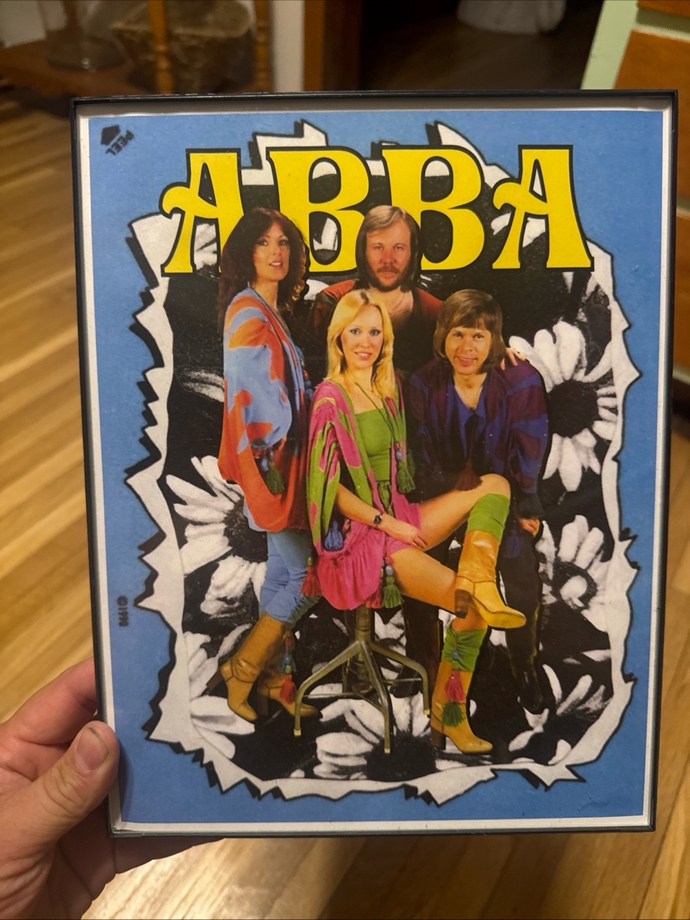 Vintage Framed ABBA Print Labeled PEEL 1990